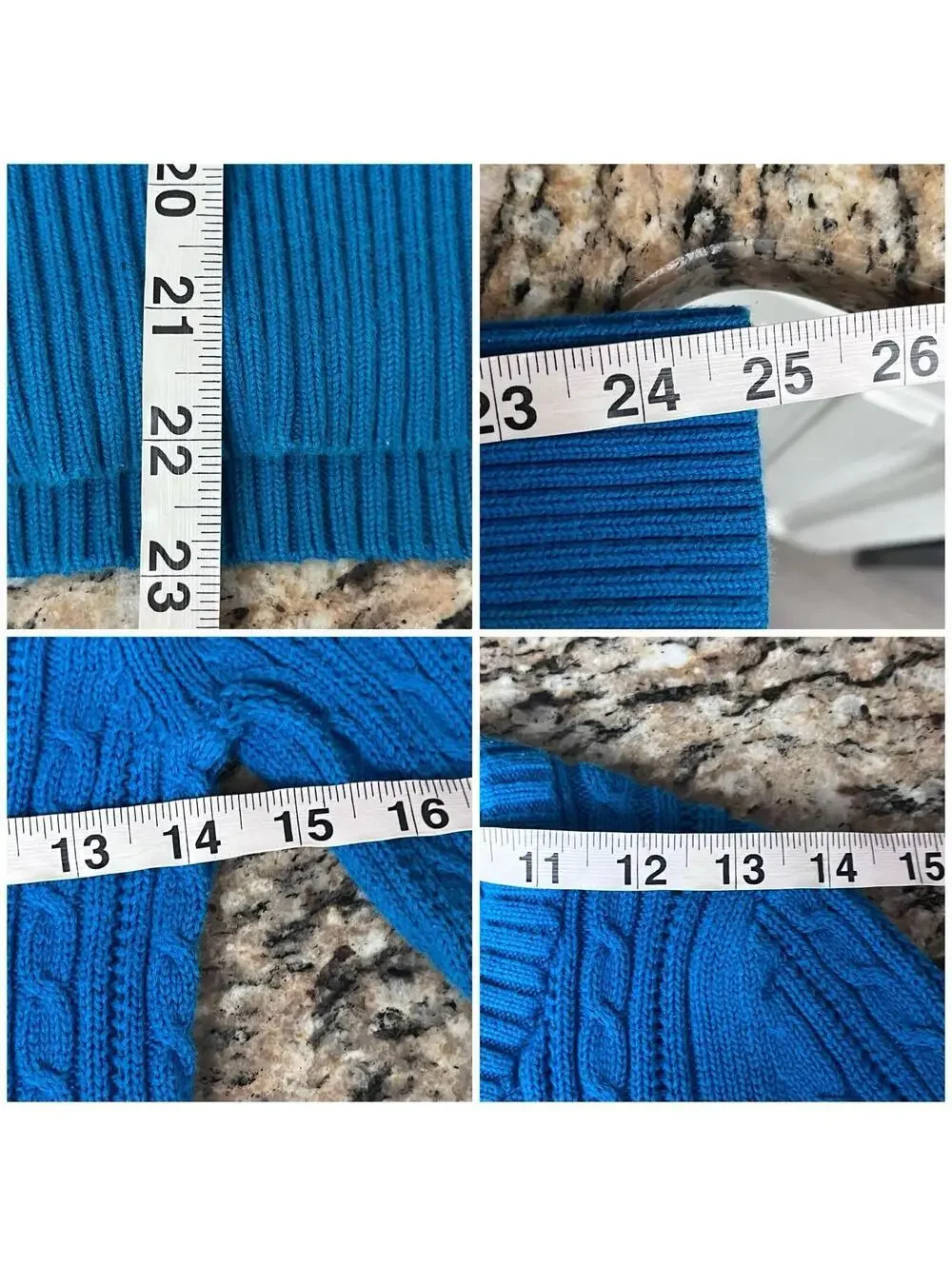 American Eagle Blue Cable Knit Sweater Women’s XS V Neck Fisherman Y2K Preppy
